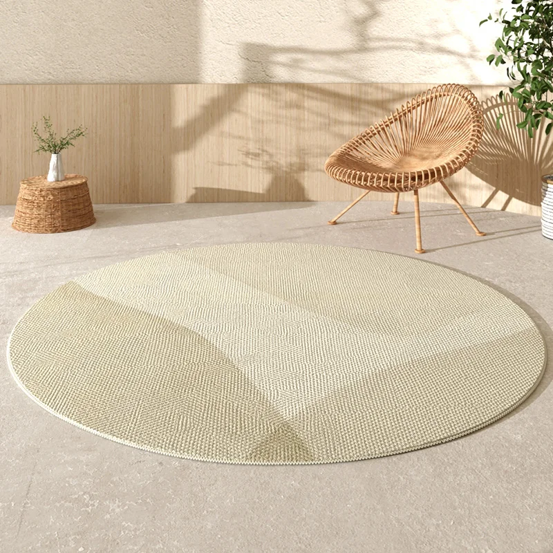 

Vintage Solid Colour Round Carpets Large Decorative Living Room Sofa Rugs Ins Simplicity Cream Bedroom Polyester Home Floor Mats