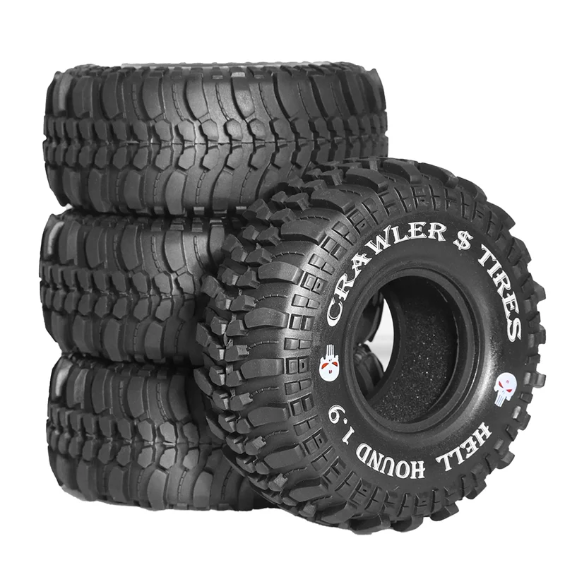 

A63T-4Pcs 1.9Inch 118Mm Rubber Tires For 1/10 Rock Track Redcat Scx10 Ii Axial 90046/90047 Yikong D90 Trx4 Trx6 Rc Car Tyre