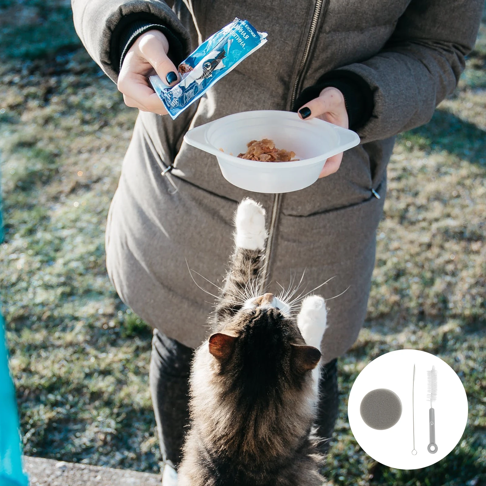 

3 Pcs Pet Water Dispenser Cleaning Set Fountain Kit Brushes Cat Cleaner Detergent Drinking Dog for