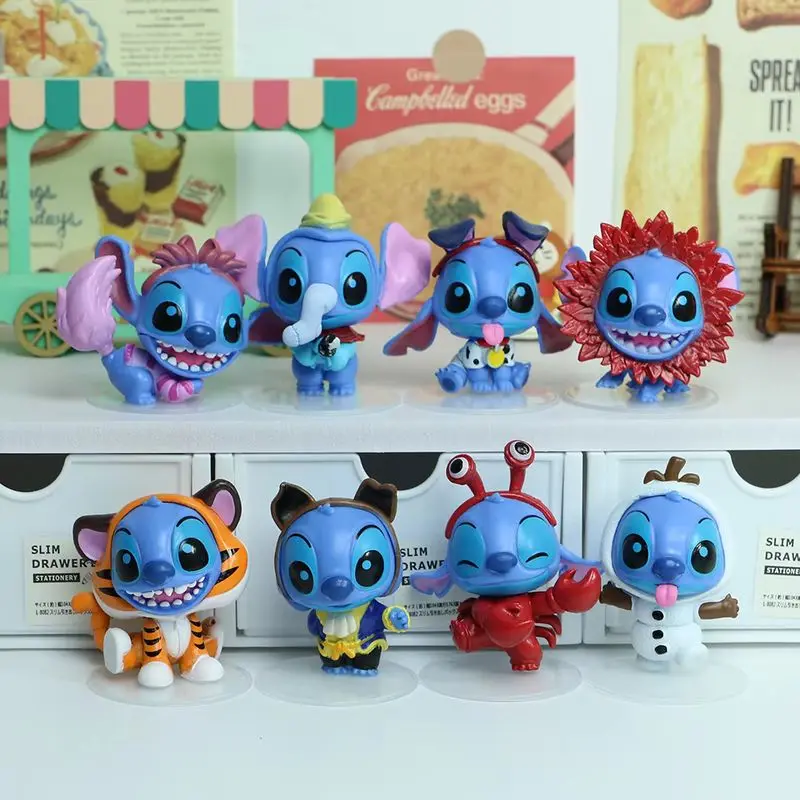 

New Stitch Blind Box Figure Cross Dressing Series Cartoon Anime Room Decoration Model Doll Action Figure Toys Girl Birthday Gift