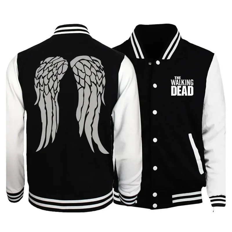 The Walking Dead Baseball Jacket Women Men Bomber Jacket Outerwear Streetwear Hip Hop College Baseball Uniform Casual Sportswear