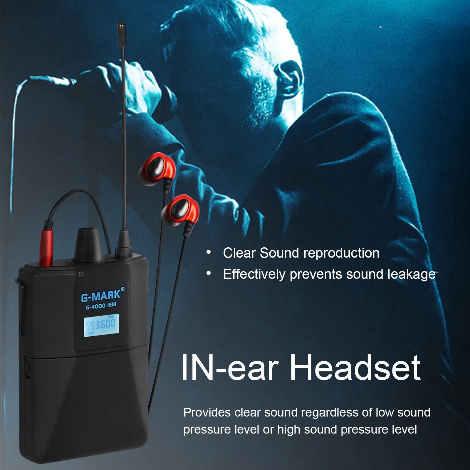 Grosir Cina G-MARK G4000 IEM beberapa penerima Monitor De Audio Profesional Wireless In Ear Monitor sistem untuk tahap