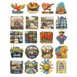 Europe Spain Seville Alhambra Palace Resin 3D Fridge Magnets Tourism Souvenir Refrigerator Sticker