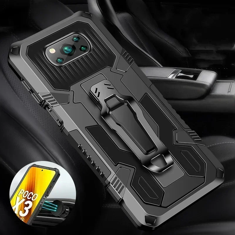 

Funda Poco X3 NFC Pro Case Shockproof Armor Cover Xiaomi Poco M3 Pro F3 Magnetic Holder Belt Clip Covers PocoX3 Poco X 3 X3Pro