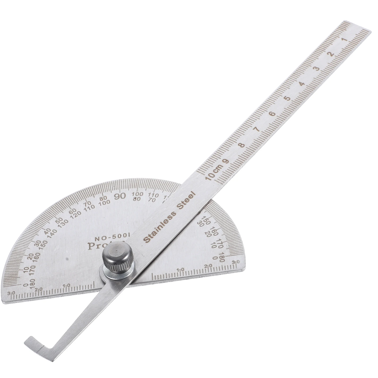

100Mm Protractor Stainless Steel Round Head Clear Numbers Angle Office Math Painting Technical Drawing
