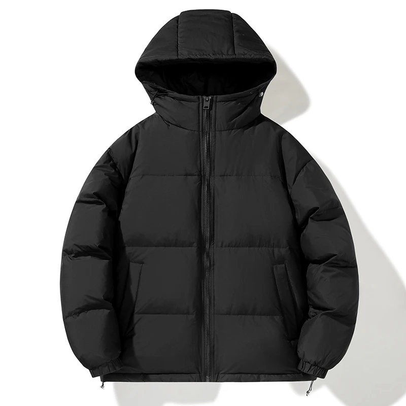 Casual Solid Color Hooded Duck Down Jackets New 2025 Winter Men's Windproof Puffer Coats Youth Outdoor Warm Padded Tops Clothing