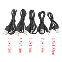 USB Type A Male To 5.5x2.5 / 5.5x2.1 / 4.0x1.7/3.5x1.35 / 2.5x0.7mm DC Power Plug Connector 5V USB Charging Extension Cord Line