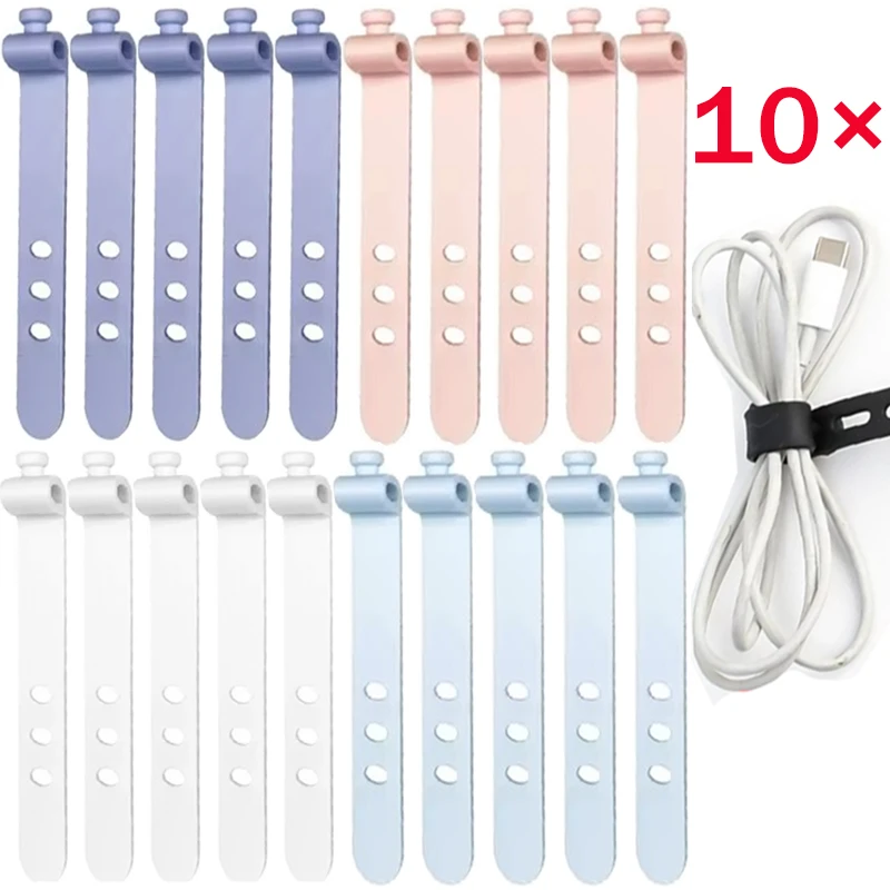 

10-1pcs Reusable Fastening Cable Ties Cord Organizer For Charger Earphone Mouse Cable Organizer Fastening DataLine Winder Straps