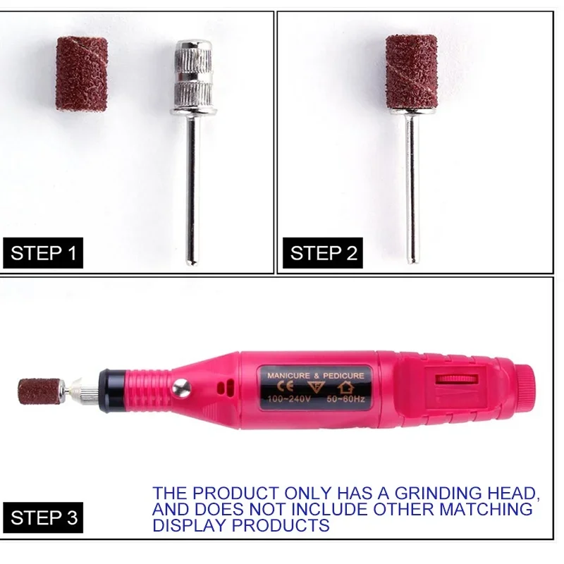 100/50pc サンディングキャップバンド電気マニキュアマシン 180/120/80 グリットネイルドリル研削ビットファイルペディキュアツール