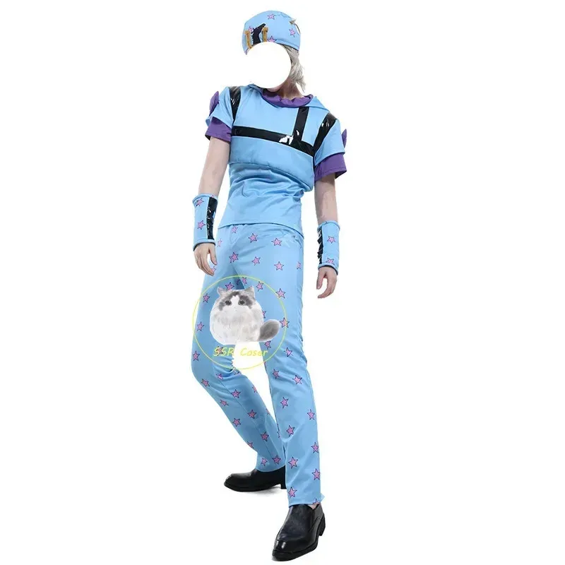 Disfraz de Johnny Joestar JoJo's Bizarre Adventure, disfraz de Anime STEEL BALL RUN, uniforme, sombrero, traje de Halloween para adultos; 8'm6,