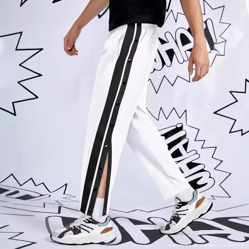 

Spring And Autumn Basketball Full Open Breasted Male Trend Sports High Street Versatile Straight Pants