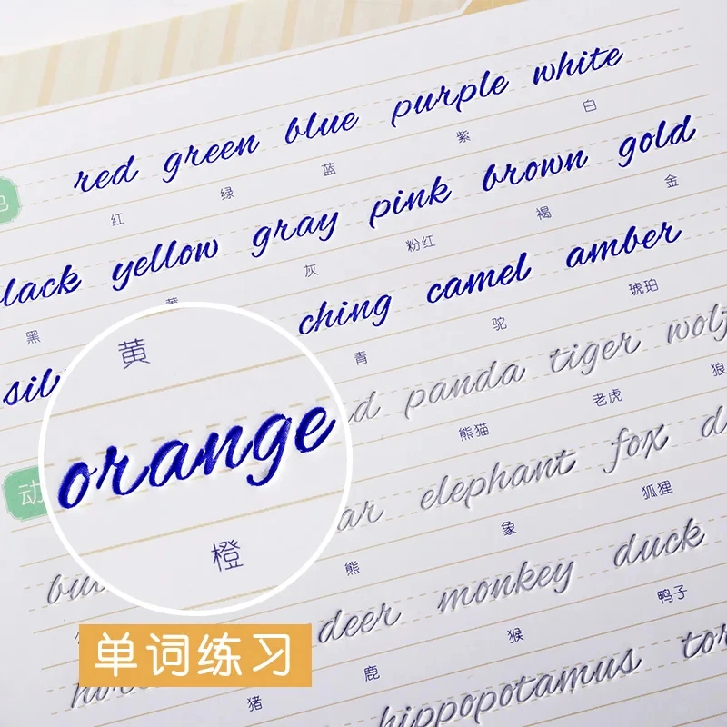 Imagem -04 - Chinês e Inglês Redondo Font Copybook para Caligrafia Student Adulto Copy Book Handwriting Practice Book For Kids Livros por Conjunto