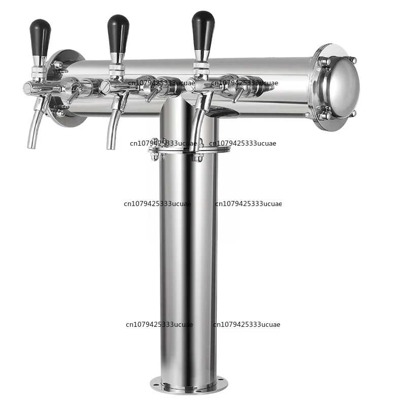 Columna de cerveza, torre de cerveza tipo T de 3 vías con grifo italiano, dispensador de torre en forma de T Kegerator de cerveza de tiro con kit de instalación necesario
