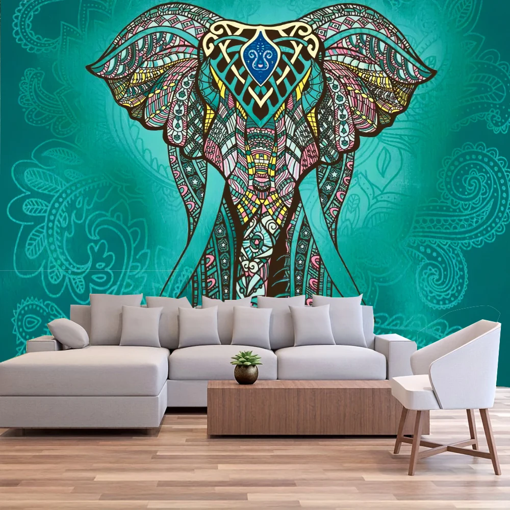 Mandala Pattern Indian Tapestry Wall Hanging Decor Bohemian Art Psychedelic Elephant Tapestries Beach Towel Wll Travel Blanket