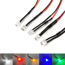 10pcs 5mm Pre-Wired 평면 상단 와이드 앵글 LED 울트라 브라이트 LED 발광 다이오드 전구 조명 3V 5V6V 9V 12V 24V 36V 48V 110V 220V