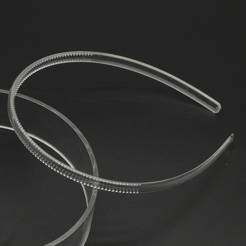 

20PCS 8mm Clear Plain Plastic Headbands with Two Rows Teeth Teethed Hair Hoops for DIY Kids Hair Accessories Base Hairbands