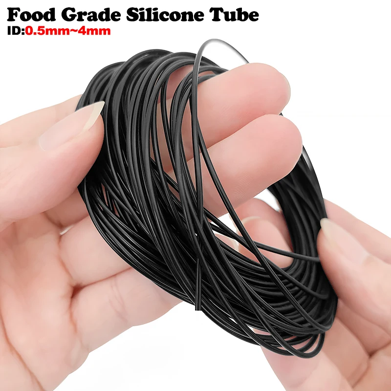 5 Meter Black Food Grade Flexible Silicone Rubber Hose Nontoxic Medica Laboratory Silicone Tube Out Diameter 1 2 3 4 5 6 mm