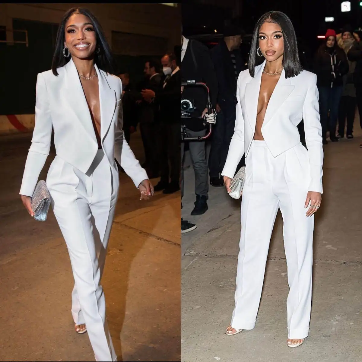 Tailored Celebrity Women Pants Suit Custom Made Red Carpet Short Jacket Wear Trousers Formal Ladies Outfits 2 Pieces