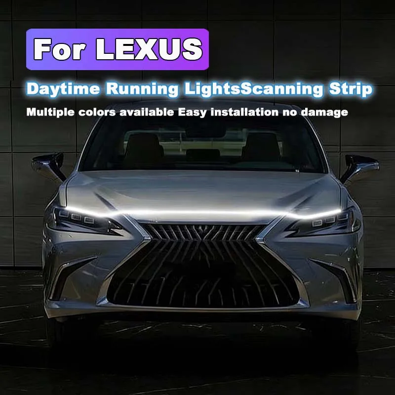 

Для LEXUS GS 350/430/460 UX 300h/300e светодиодные дневные ходовые огни сканирования капота автомобиля DRL направляющая декоративная лампа окружающего света 12 В