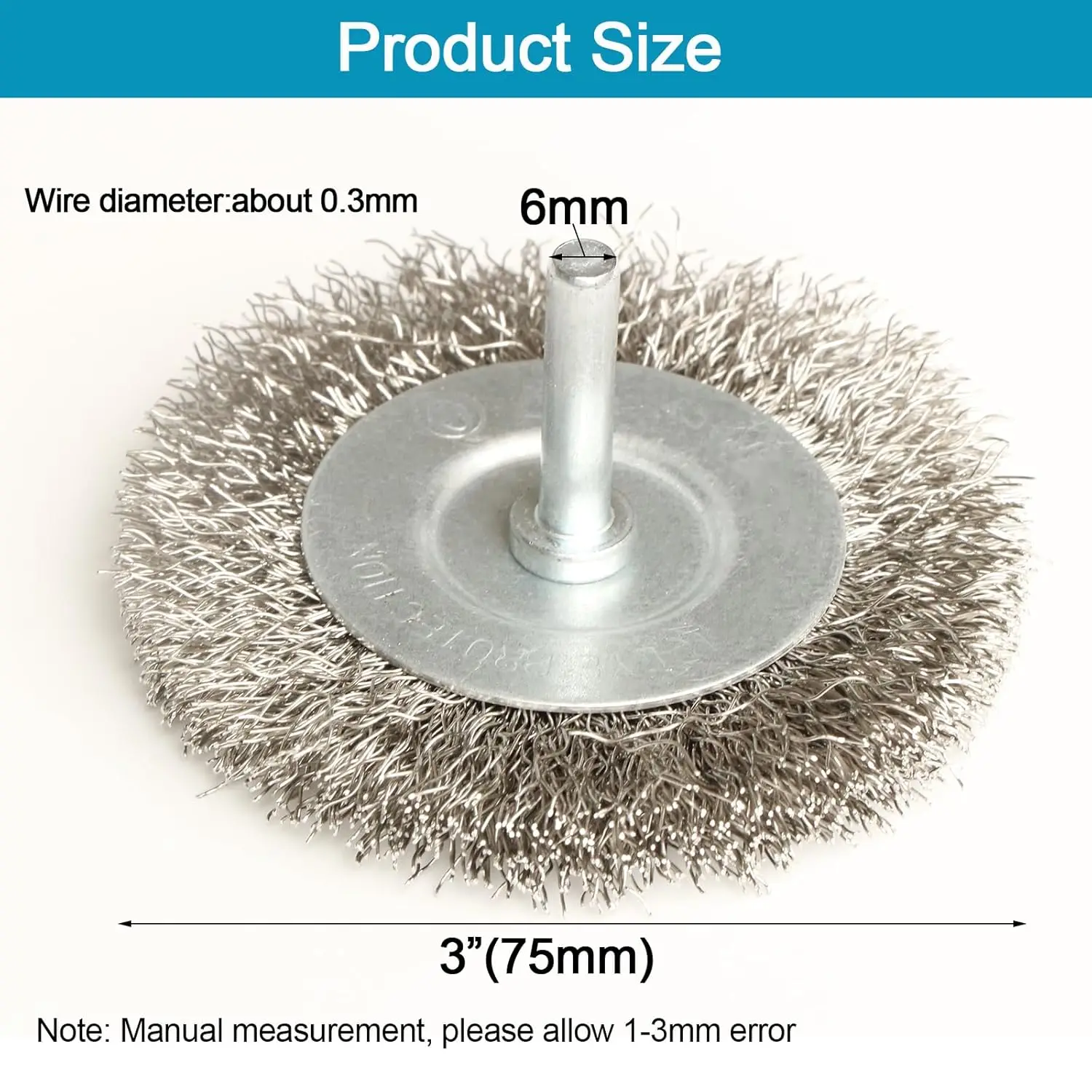 4PCS 3 Inch Stainless Steel Wire Wheel Brushes Kit for Drill with 1/4-Inch Shank,Wire Wheels for Power-Operated Grinders