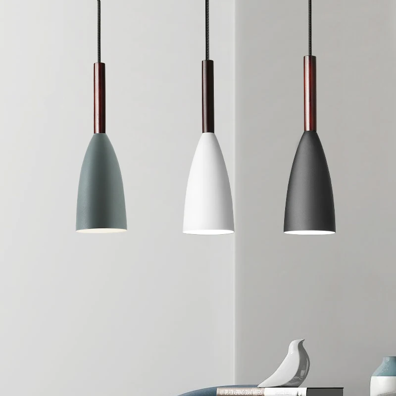 Nordic Pendant Lights Modern Hanging Lamps Minimalist Simple Light Multicolor Lamp 3 Heads for Kitchen Dining Room Coffee Bar