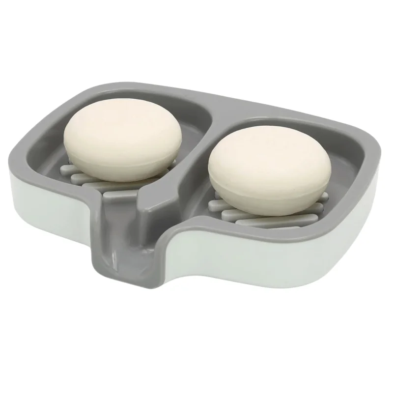 Double-Layer Soap Dish with Drainage Spout Laundry Soap Storage Box Bathroom & Kitchen Storage Container view 3