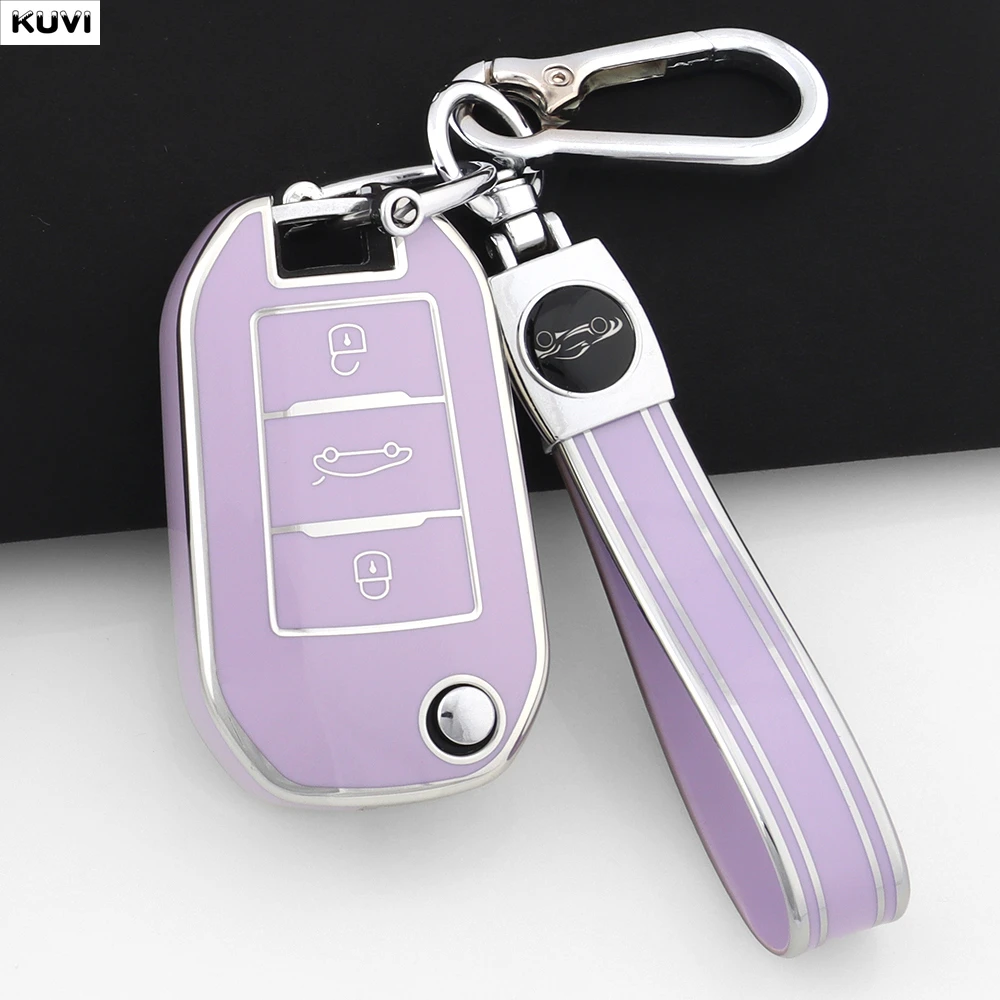 حافظة مفتاح الوجه عن بعد للسيارة من البولي يوريثان الحراري لبيجو 208 308 T9 508 2008 لسيتروين C4 لأوبل كورسا كروسلاند X ملحقات السيارات