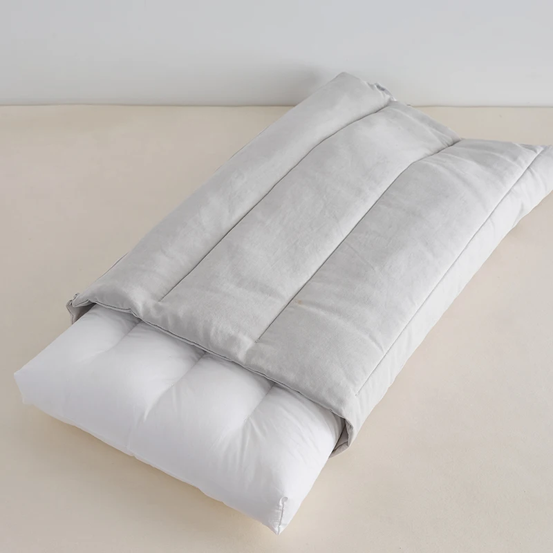 New Design 2 in 1 Pillow,Thicken Removale Portable Soft Cover+Pillow Core,Comfortable Grey Sleeping Adult PIllows Cushion,48*74m