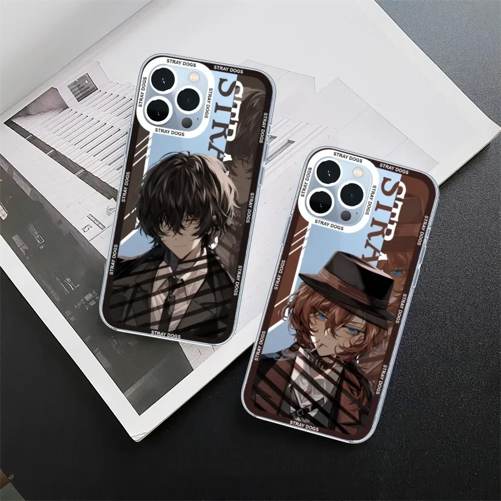 Anime Bungo Stray Dogs Phone Case For iPhone 11 12 Mini 13 14 15 Pro Max Transparent Shell