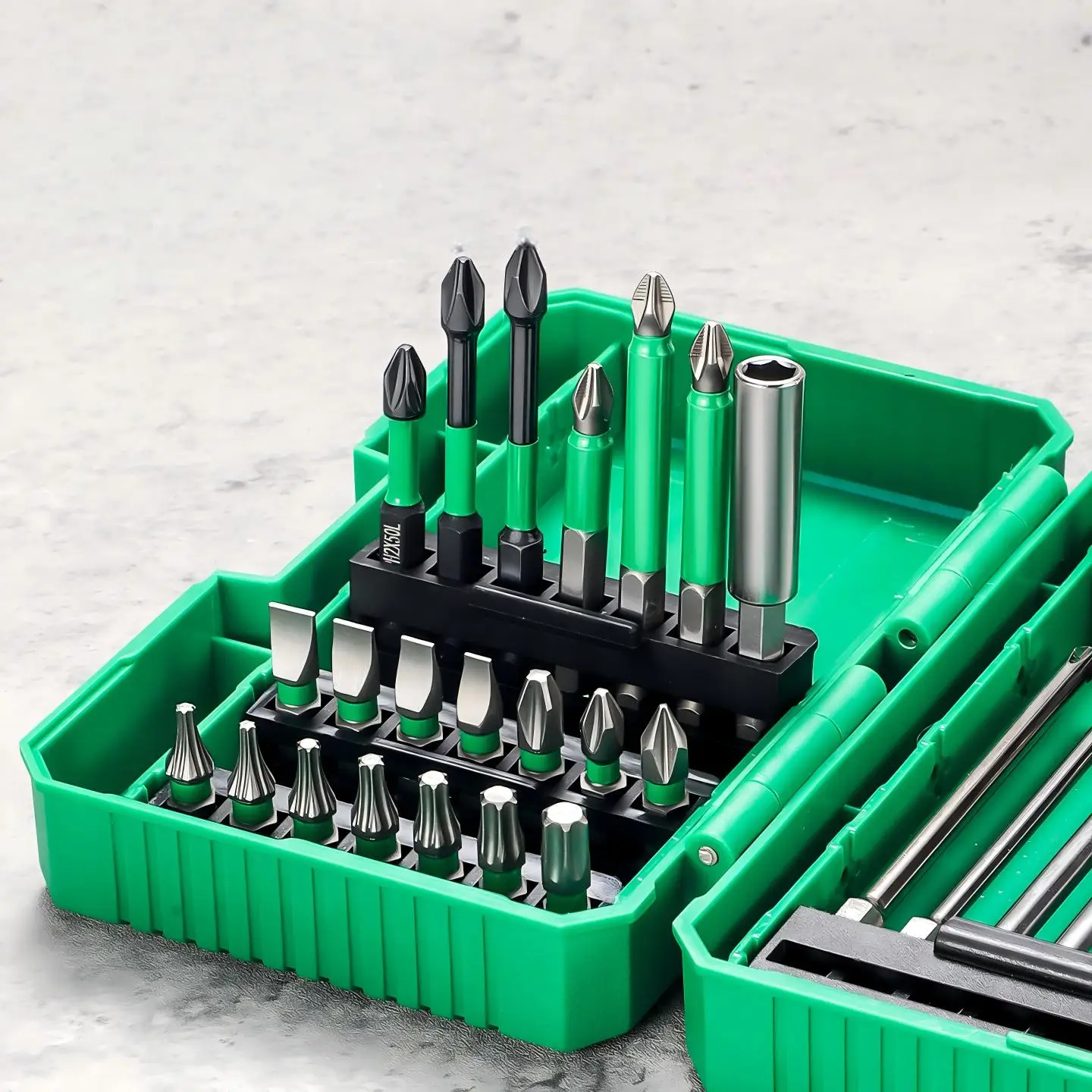 Schraubendreher-Bohrerset mit starkem Magnet, Sechskantschaft, gemischte Bits für Schlagschrauber, Elektrobohrer, Holz- und Metallreparaturen, mit Etui – Detail 4