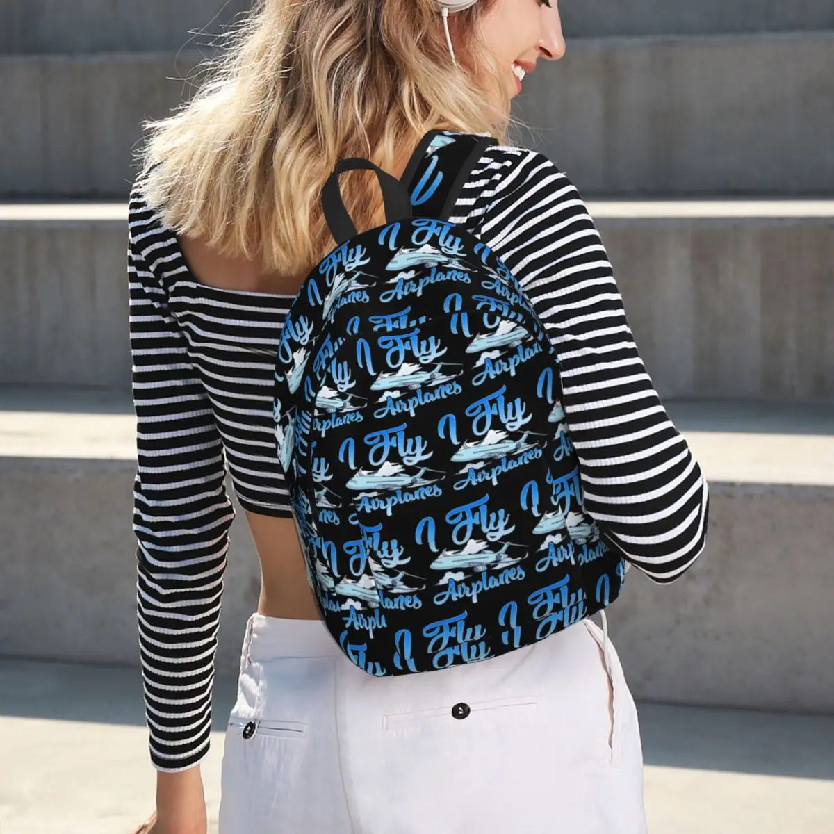 I Fly Airplanes Pilot Plane Piloting License Student Backpack School Bag Hiking Travel Daypack Fashion Bookbag Shoulder Bags