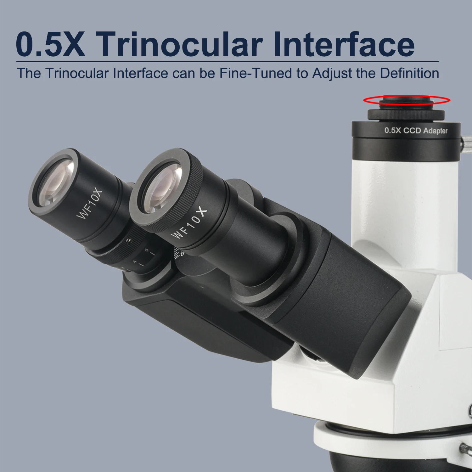 KOPPACE 0,5X Antarmuka Pemasangan Mikroskop Triokular 31.75mm Antarmuka Kamera 25mm