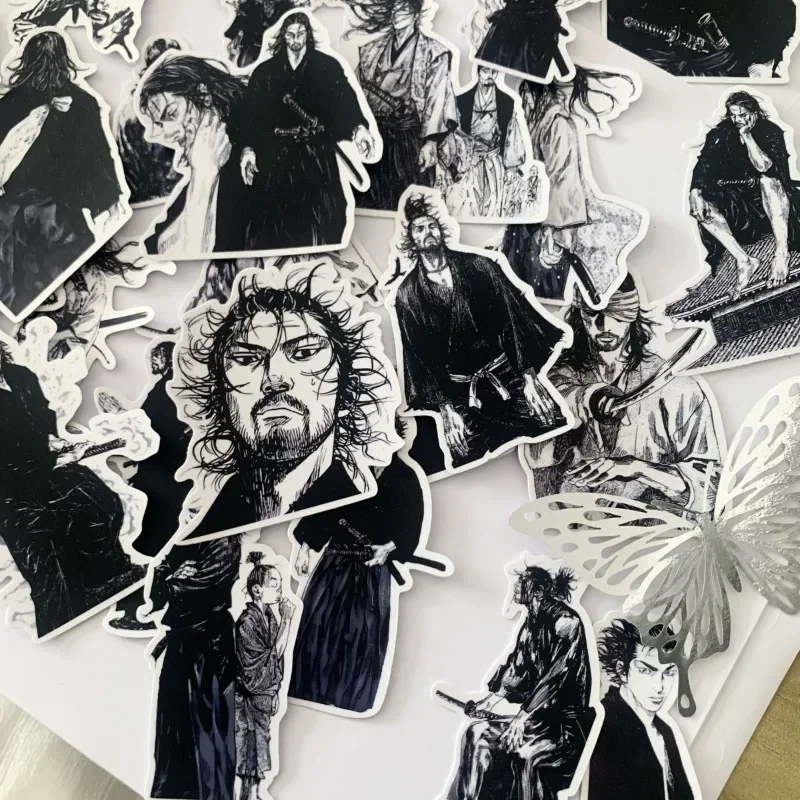 Vagabond Black White Manga Style Sticker Miyamoto Musashi Stickers Anime Goods Collection Cute Ipad Laptop Phone Case Decor Gift