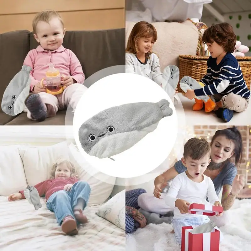 Electric Moving Fish Plush Toy Electronic Pet Plush Toy  Plush Interactive Cat Toys  Animated Moving Animal Gift for Toddler