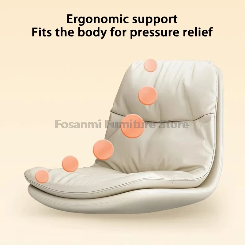 Ergonomischer drehbarer Bürostuhl aus Leder, platzsparender, bequemer Computerstuhl für Gaming zu Hause, höhenverstellbare, kompakte Schminkstühle