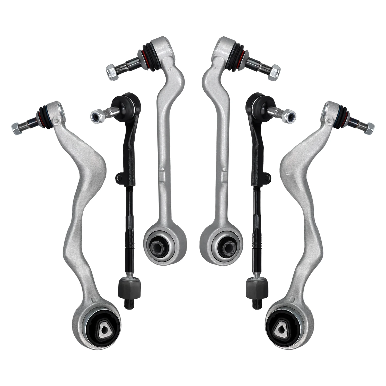TOPICKSAP 6PCS Front Lower Control Arm Tie Rod Assembly Kits for BMW E90 E82 X1 3 Series 128i 328i 335i 2006 2007 - 2013