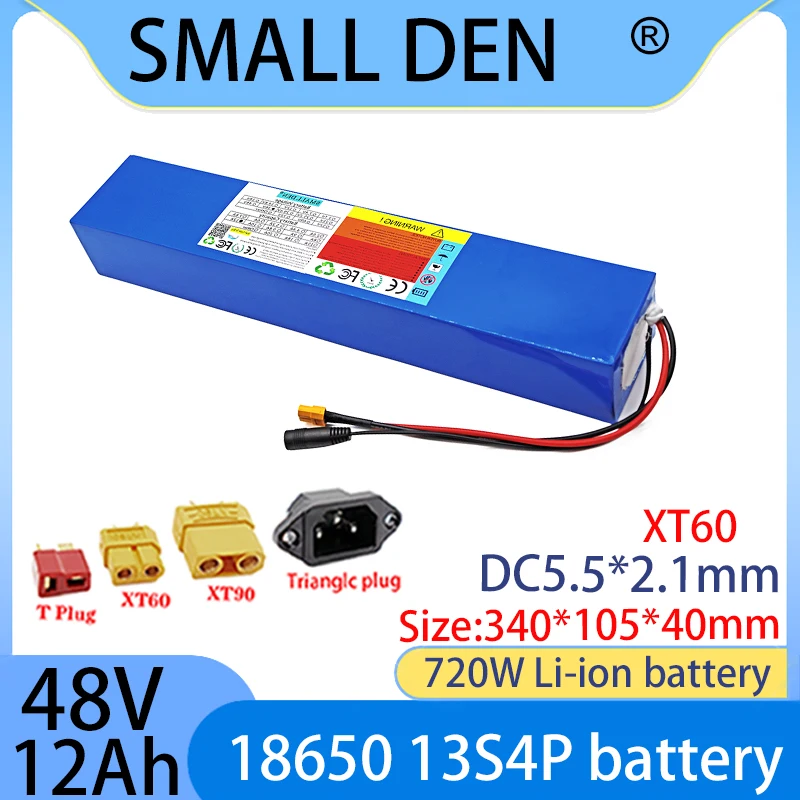 

48V 12ah 13S4P 18650 battery pack with 15A BM rechargeable battery, high power and capacity suitable for 540W 720W built-in