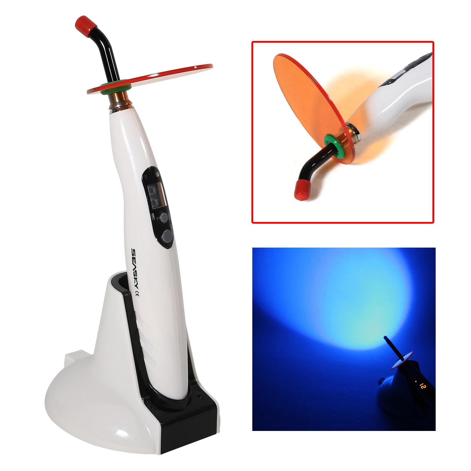 SEASKY Dentale Wireless Cordless Curing Light 5W LED Cure Lamp High LED-B