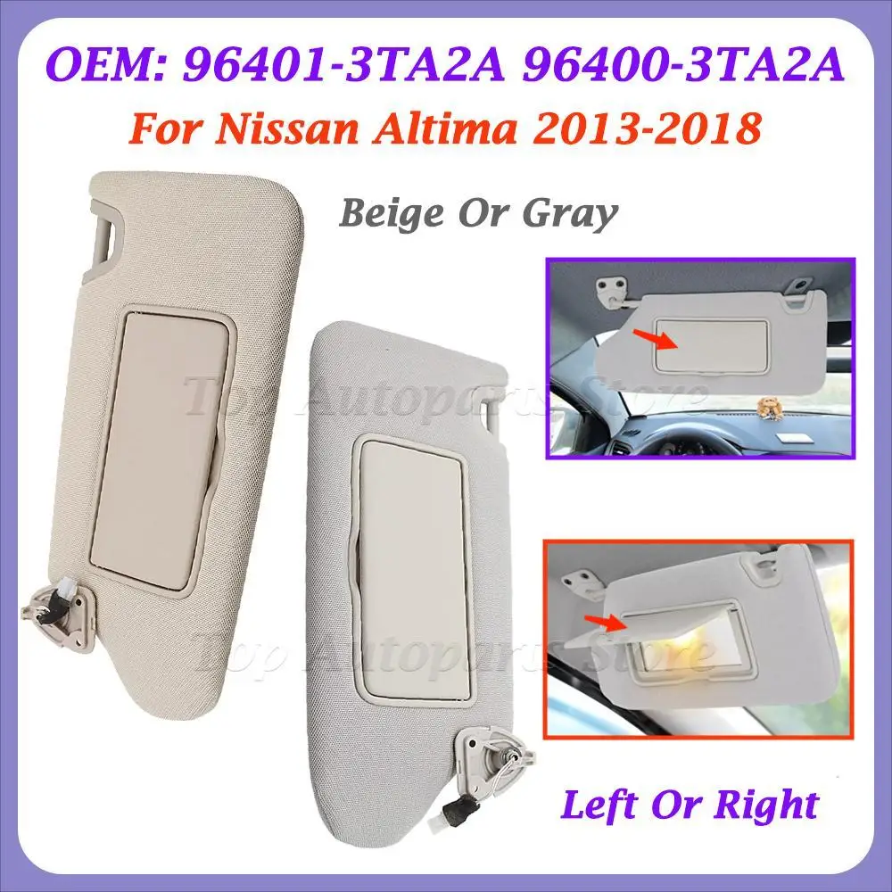 96401-3TA2A Car Sun Visor Grey Beige Left Right DriverPassenger Side 96400-3TA2A For Nissan Altima 2013 2014 2015 2016 2017 2018