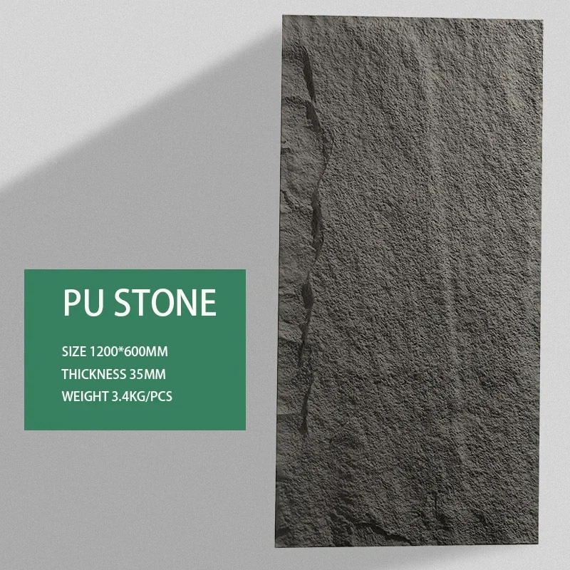 10 Pieces 120*60cm Exterior Gen Stone Pu Wall Panels Exterior Decoration Luxury Building Materials Villas House