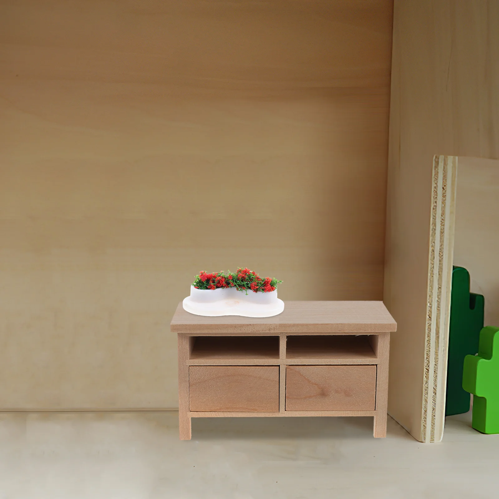 10-teiliges Mini-Kunstblumen-Set für Puppenhaus-Landschaftsgestaltung, kreative Parkbank-Dekoration, Simulation von Miniaturpflanzen, Arrangement, Mikro