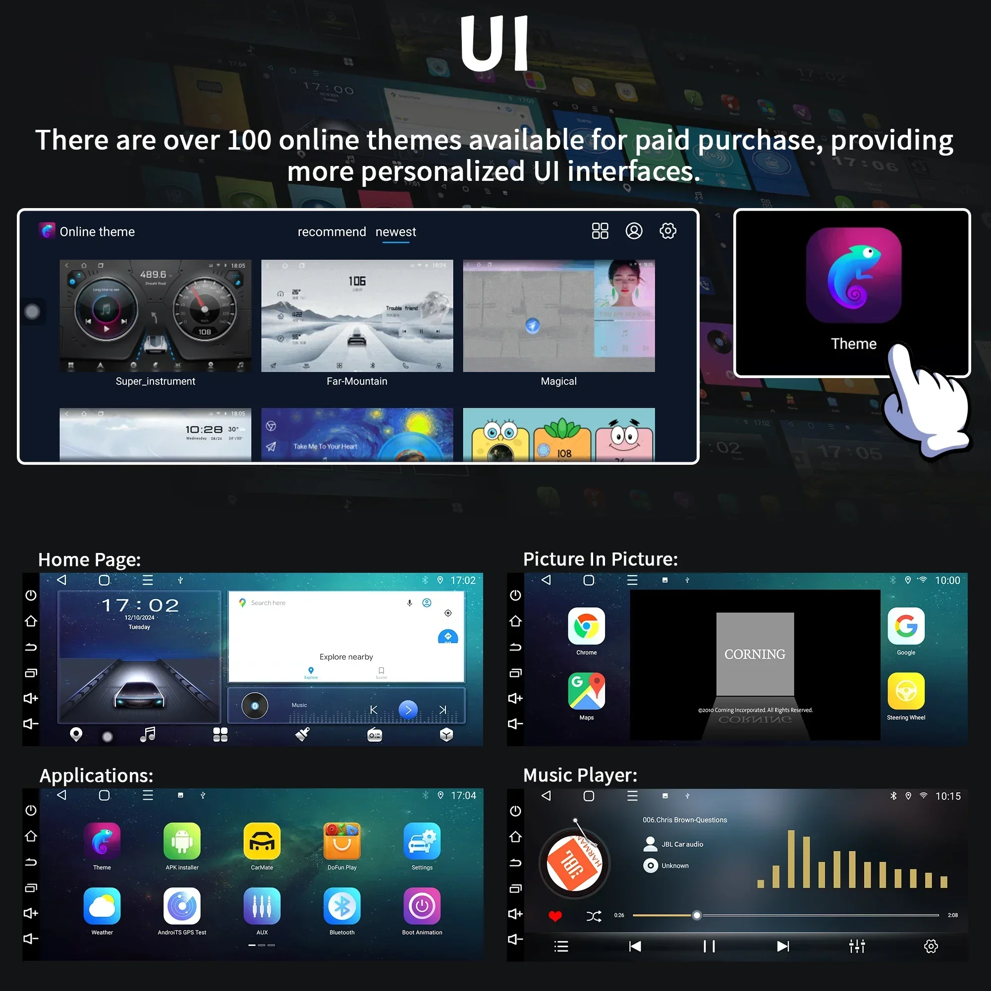 12.3 بوصة راديو السيارة أندرويد 14 ل جيب كومباس 2010-2016 سماعة لاسلكية تعمل بالبلوتوث Carplay الوسائط المتعددة الملاحة رئيس وحدة الشاشة
