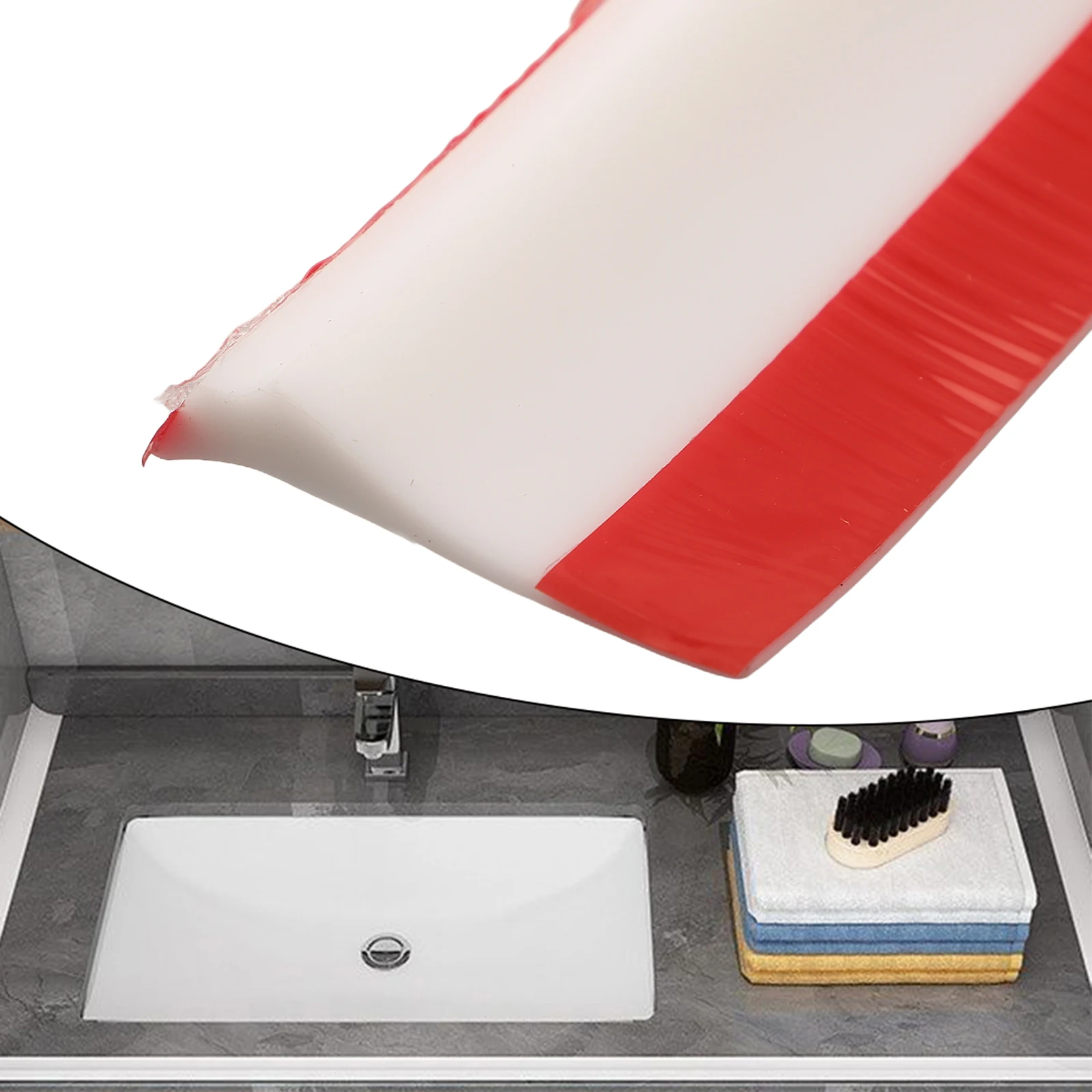 

For Shower Floors Shower Tray Seal Bath Sink Edging Seal Trim Home Bathroom Silicone Material 45 Degree Cutting