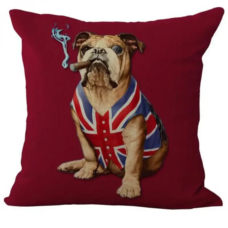 

Cozy cushion cover American & British Flags Pet Dog printed Personality Throw Pillow Case home decorative pillows square 45x45cm