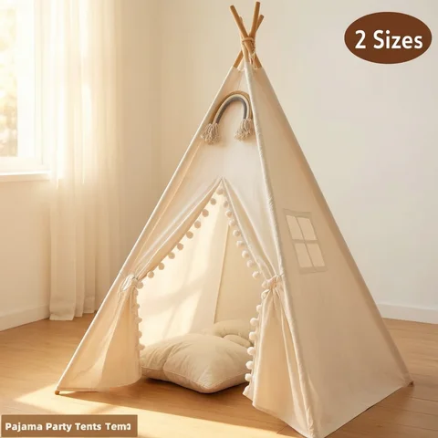 1.6m/1.3m Kid Tent Indoor Play House Wigwam for Child Portable Child Tipi Tents Teepee Toddler Ball Pit Girl Castle Play Room