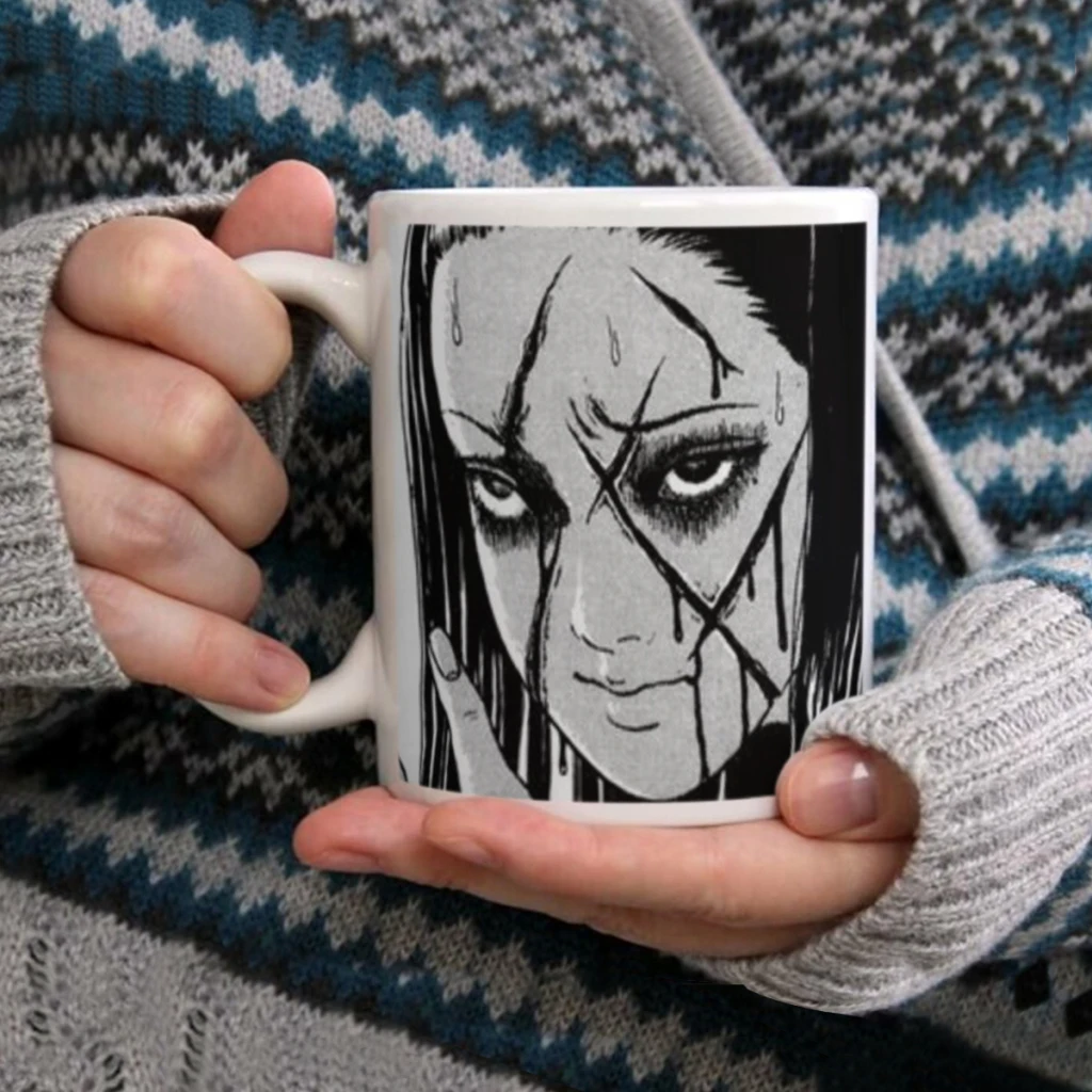 Junji Ito Tomie Kawakami Anime Ceramic Cup Coffee Oatmeal Breakfast Cup Creative Personality Mug