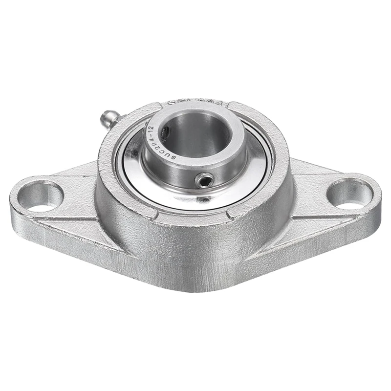 AB47-2 Pcs SUCFL204-12 Pillow Block Bearings 3/4 Inch Bore Self Alignment, Solid Cast Iron Base Mounted Chrome Steel Bearings