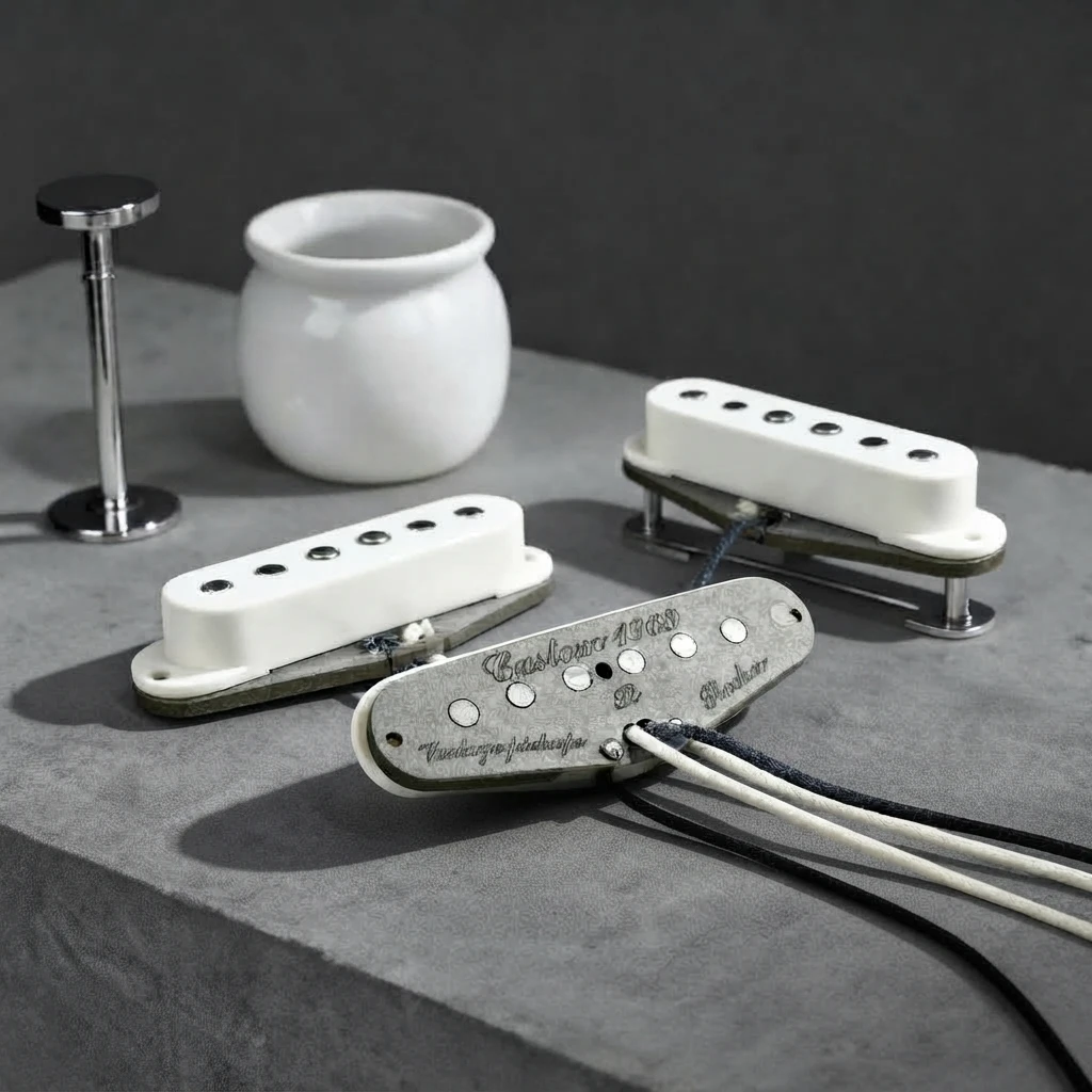 Hand-Wound Single Coil Pickup Set, 1969 Vintage Strat Style, SSS Configuration, Alnico V Magnets, Classic Tone for Guitars