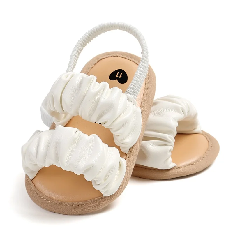 Sandales coordonnantes à semelle souple pour bébés filles, jolies chaussures de princesse, pantoufles de plage, chaussures de premiers pas pour