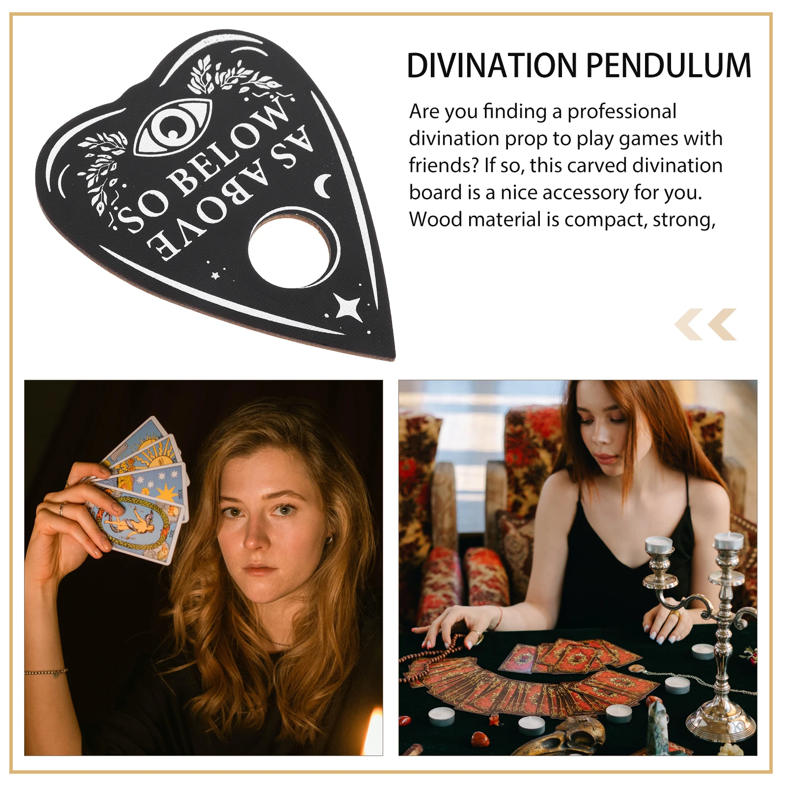 

Divination Board Pendulum Answer Supplies Meditation Black Tool Wooden Tarot Accessory Decorative Storage